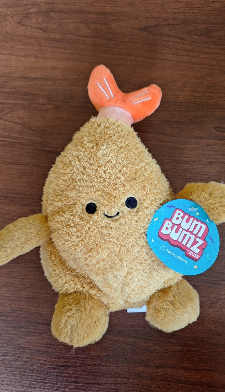 Tim the Tempura Shrimp Plush BumBumz 7.5" NWT TakeoutBumz Russ Kellytoy